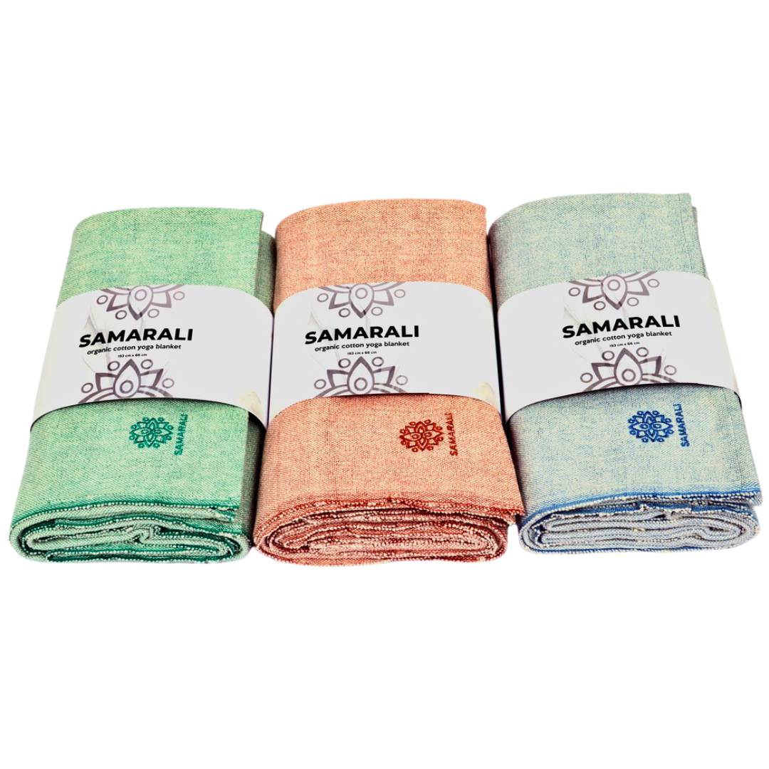 Bio-Baumwoll Yoga Decke ohne Fransen