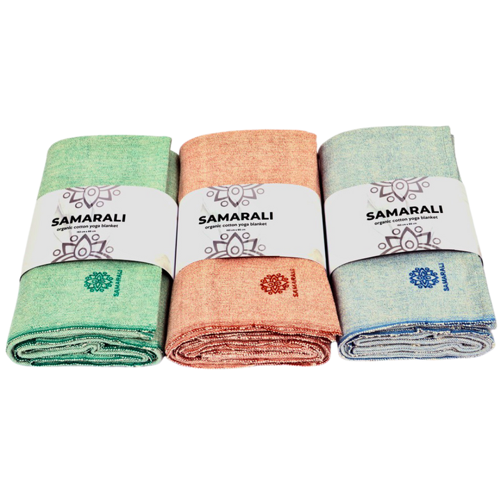 Bio-Baumwoll Yoga Decke ohne Fransen