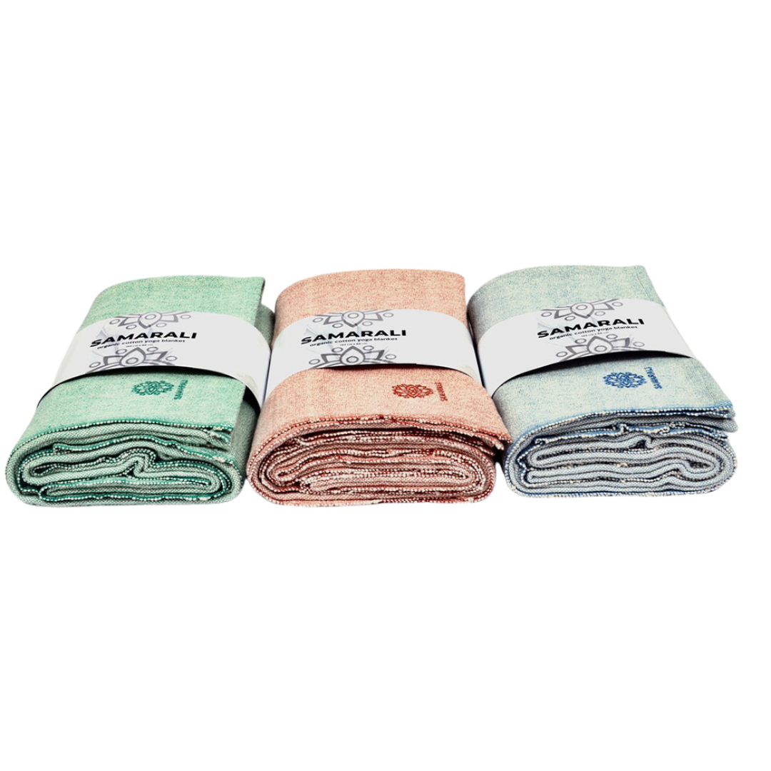 Bio-Baumwoll Yoga Decke ohne Fransen