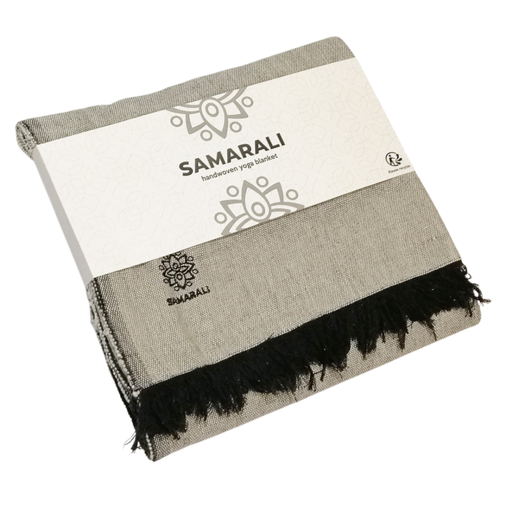 Bio-Baumwoll Yoga Decke mit Fransen