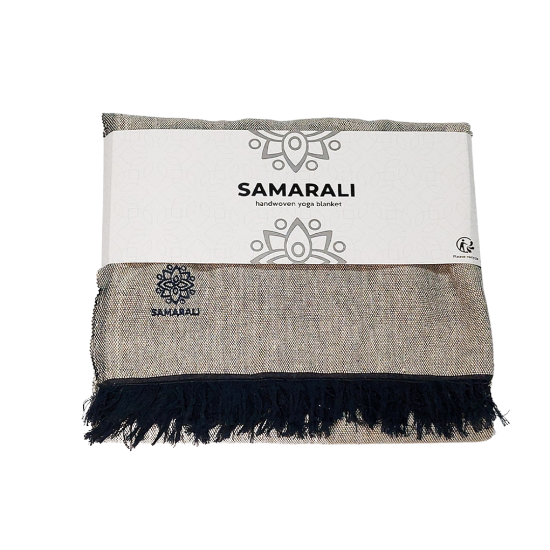 Bio-Baumwoll Yoga Decke mit Fransen