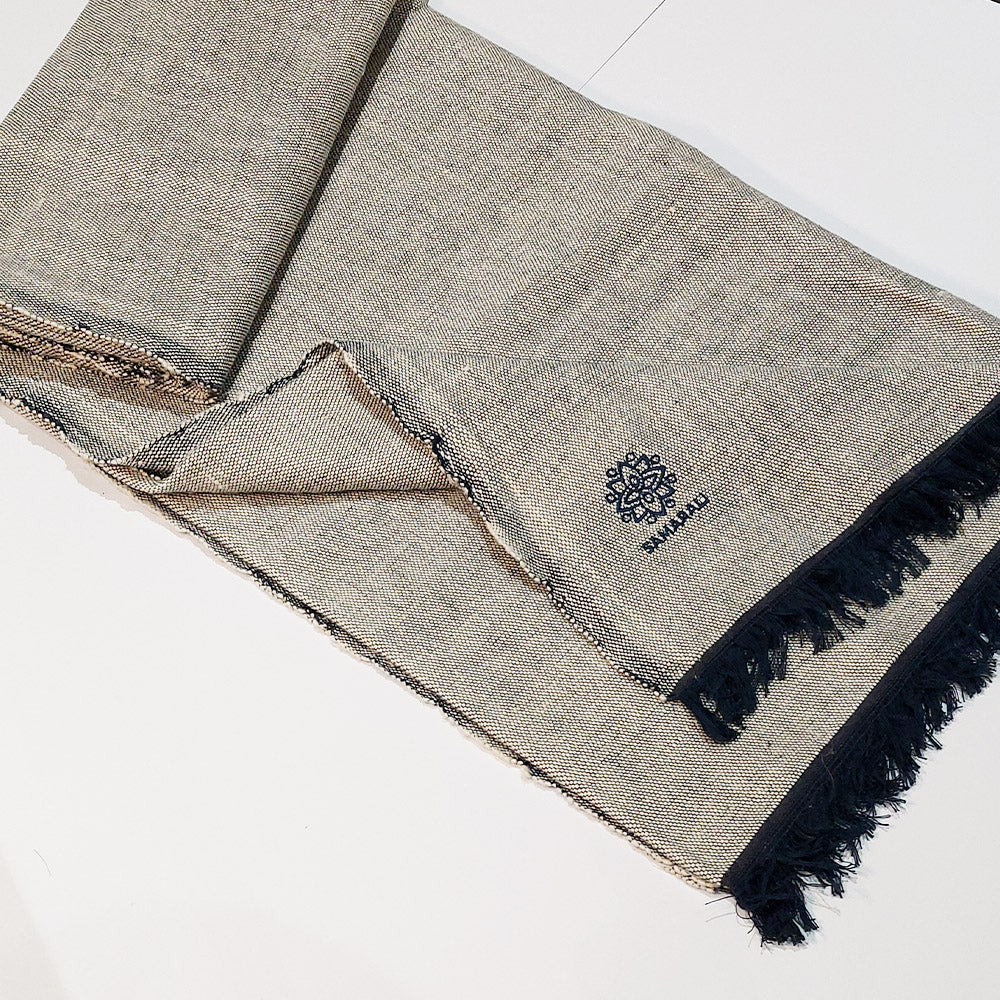 Bio-Baumwoll Yoga Decke mit Fransen
